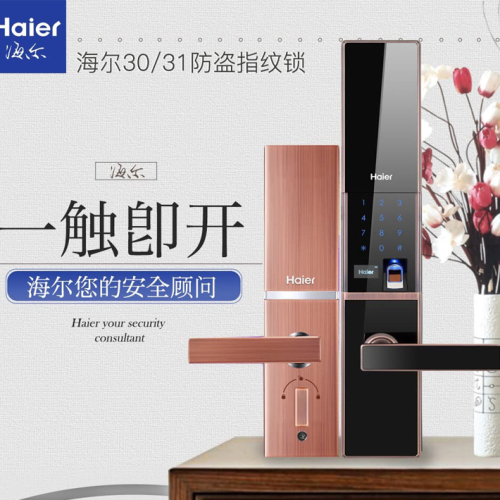 智享奢华  海尔智能防盗指纹锁