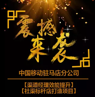 驻马店移动 渠道经理效能提升，社渠标杆店打造项目